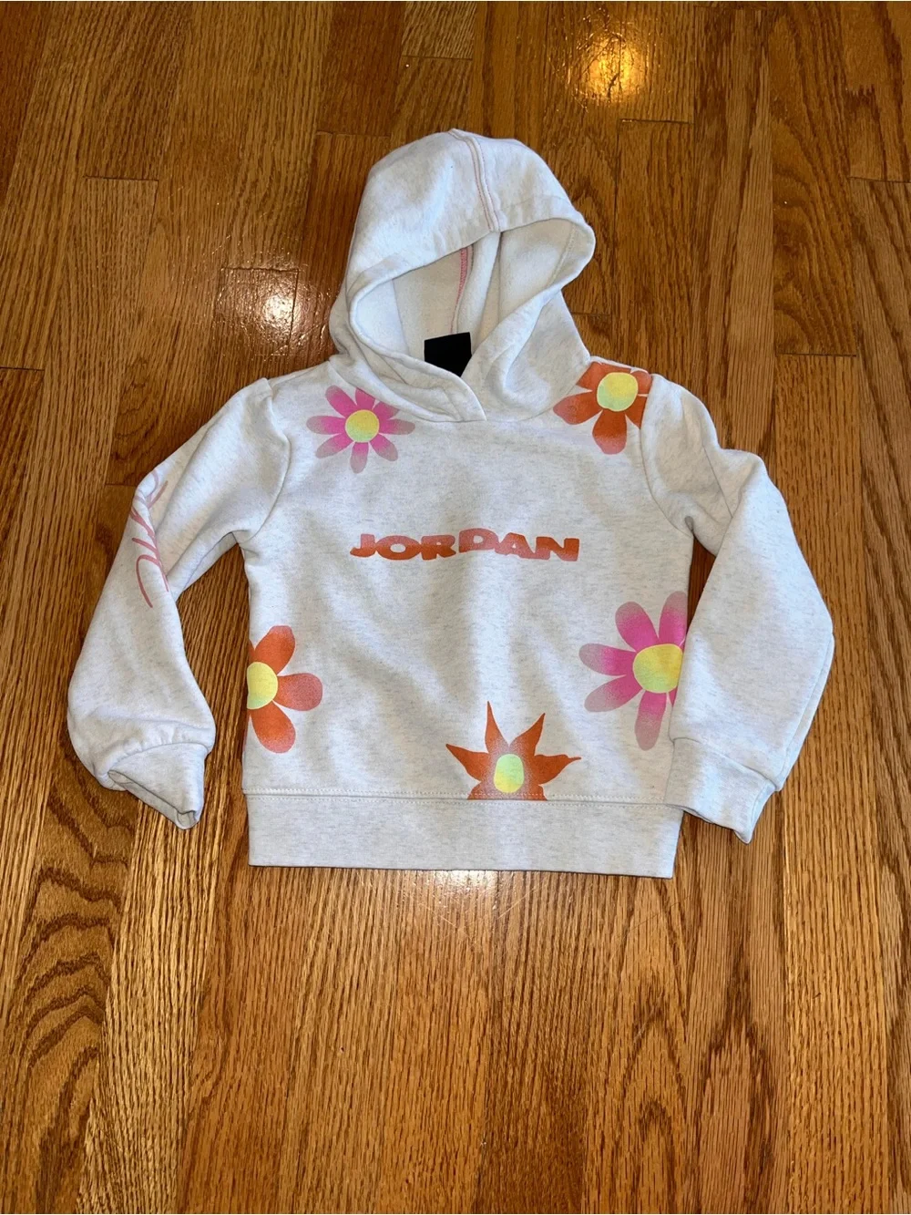 Air Jordan 2-Piece Set w/ Flower Hoodie and Matching Pink Leggings Size 3T